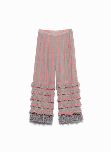 Striped Khadi Tiered Pants
