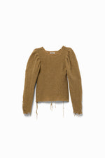 Gauze Shetland Puff-sleeve Top