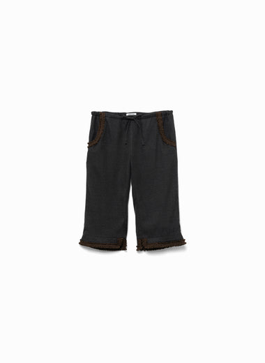 Silk Shaggy Cropped Lounge Pants