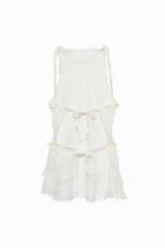 Dots Embroidered Tulle Bib Top 