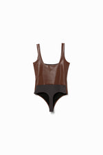 Stretch Vegan Leather Bodysuit