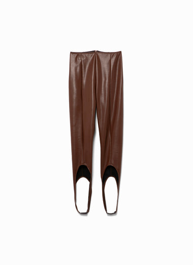 Stretch Vegan Leather Stirrup Leggings