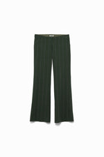 Striped Wool Suiting Low-waist Slacks