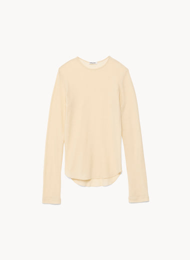 Gauze Waffle Crew-neck Top