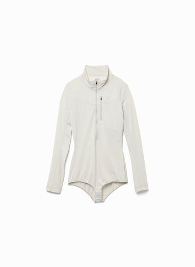 Nylon Jersey Half-zip Bodysuit