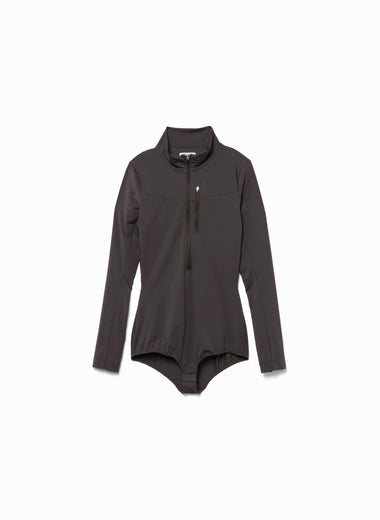 Nylon Jersey Half-zip Bodysuit