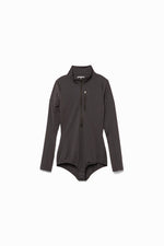 Nylon Jersey Half-zip Bodysuit