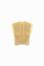 Plaid voile sleeveless shirt