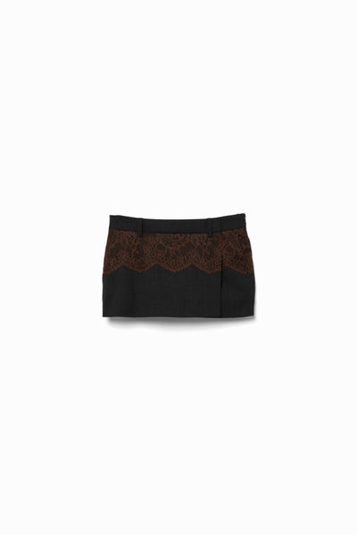 スカート fumika_uchida FUMIKA_UCHIDA/SUITING LACE WAIST MIDI SKIRT(CHL/BROWN)